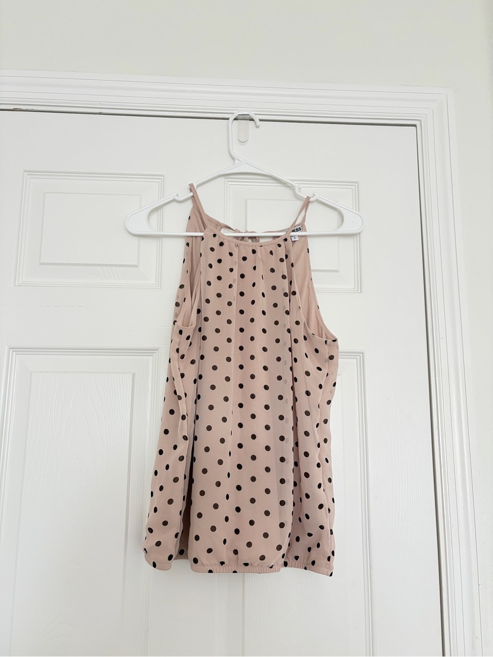Tan Polka Dot flowy top